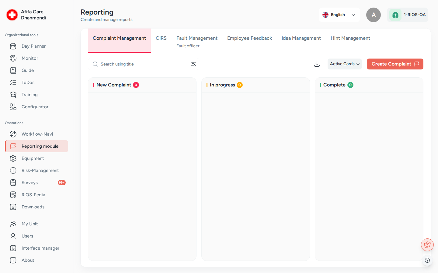 Reporting module